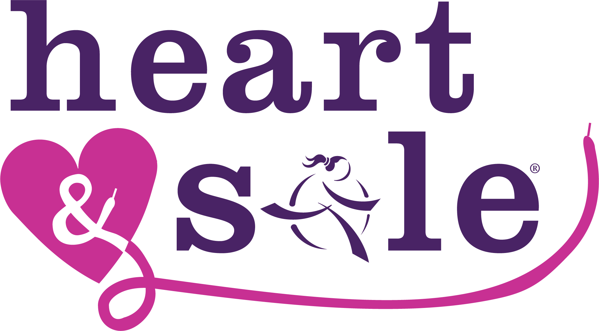 Heart and Sole logo in purple and pink